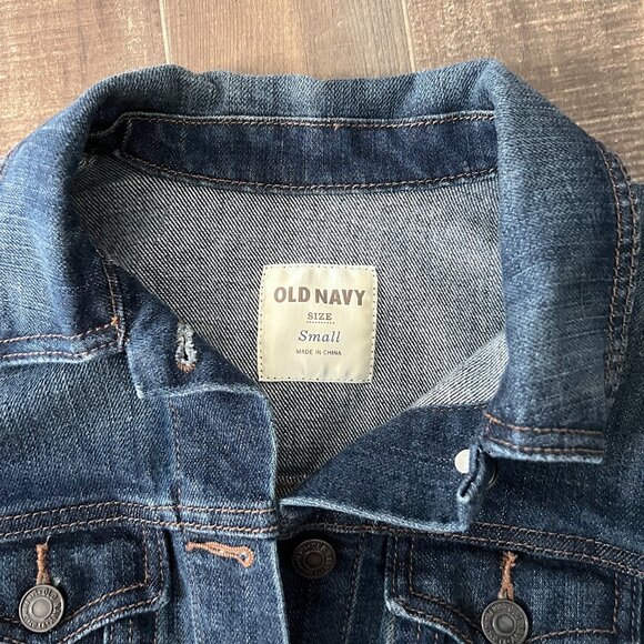 Old Navy Dark Denim Jacket Size Small - Picture 4 of 7
